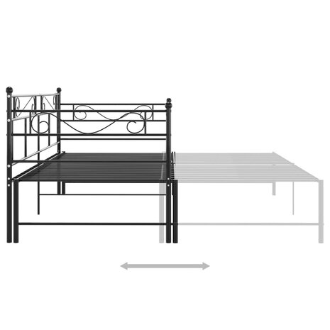 Slaapbankframe uittrekbaar metaal zwart 90x200 cm 8720286195666 5