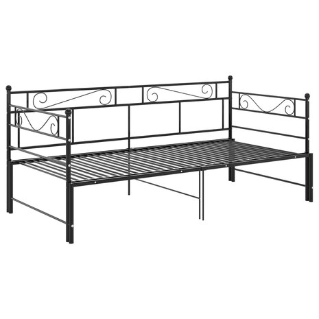 Slaapbankframe uittrekbaar metaal zwart 90x200 cm 8720286195666 6