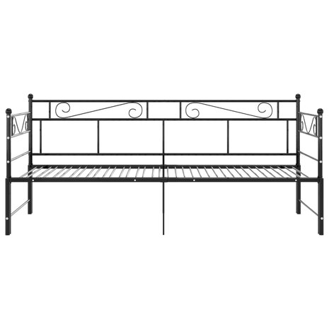Slaapbankframe uittrekbaar metaal zwart 90x200 cm 8720286195666 7