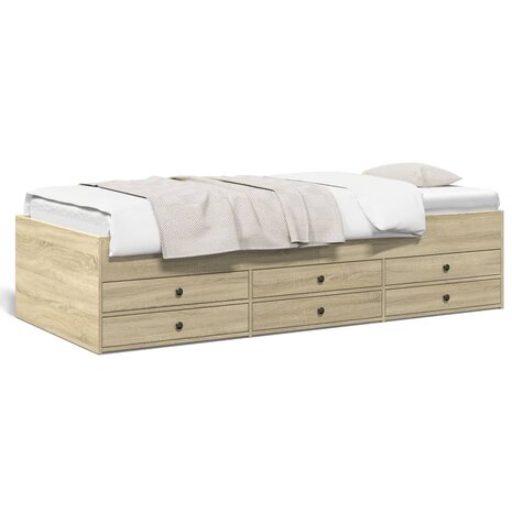 Slaapbank met lades 90x190 cm bewerkt hout sonoma eikenkleurig 8721102625367 1
