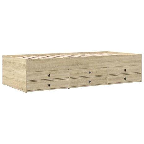 Slaapbank met lades 90x190 cm bewerkt hout sonoma eikenkleurig 8721102625367 2