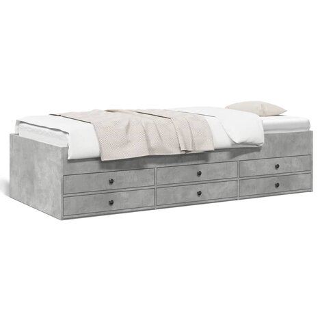 Slaapbank met lades 75x190 cm bewerkt hout betongrijs 8721102625442 1