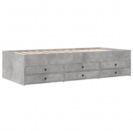 Slaapbank met lades 75x190 cm bewerkt hout betongrijs 8721102625442 2