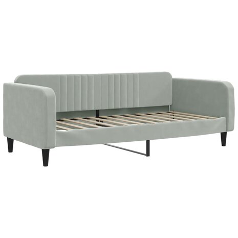 Slaapbank 90x200 cm fluweel lichtgrijs 8720845953812 2