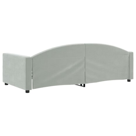 Slaapbank 90x200 cm fluweel lichtgrijs 8720845954314 5