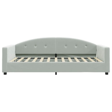 Slaapbank 100x200 cm fluweel lichtgrijs 8720845954383 3
