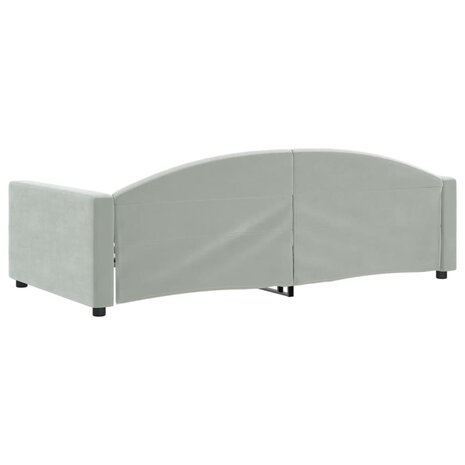 Slaapbank 100x200 cm fluweel lichtgrijs 8720845954383 5