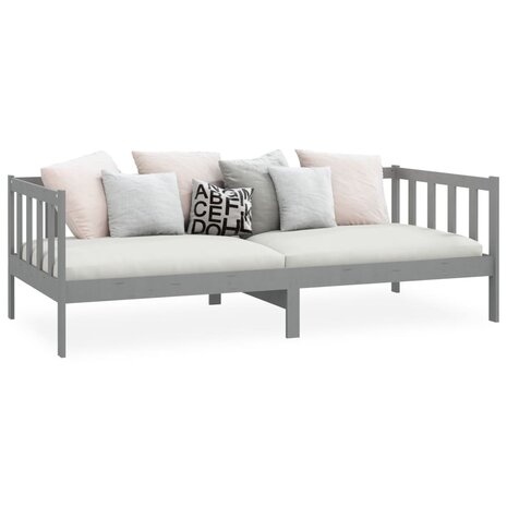 Bedbank massief grenenhout grijs 90x200 cm 8720286641385 4