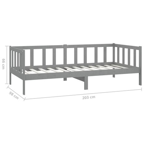 Bedbank massief grenenhout grijs 90x200 cm 8720286641385 8