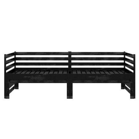 Bedbank uitschuifbaar massief grenenhout zwart 2x(90x200) cm 8720286641651 7