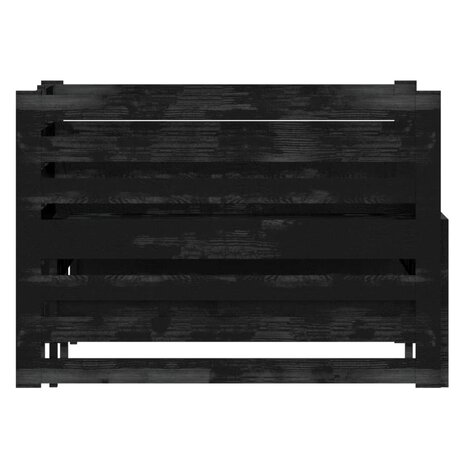 Bedbank uitschuifbaar massief grenenhout zwart 2x(90x200) cm 8720286641651 8