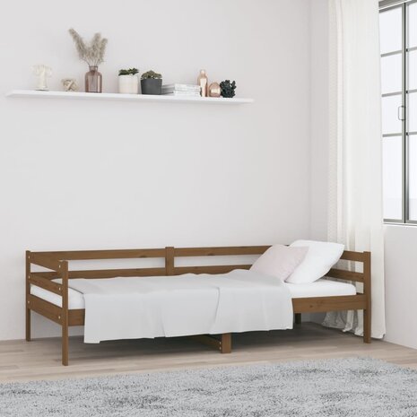 Slaapbank 90x190 cm massief grenenhout honingbruin 8720287133377 1
