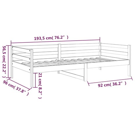 Slaapbank 90x190 cm massief grenenhout honingbruin 8720287133377 11