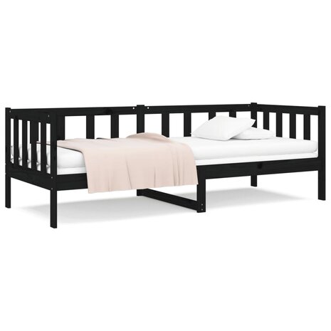Slaapbank 90x190 cm massief grenenhout zwart 8720287133483 2