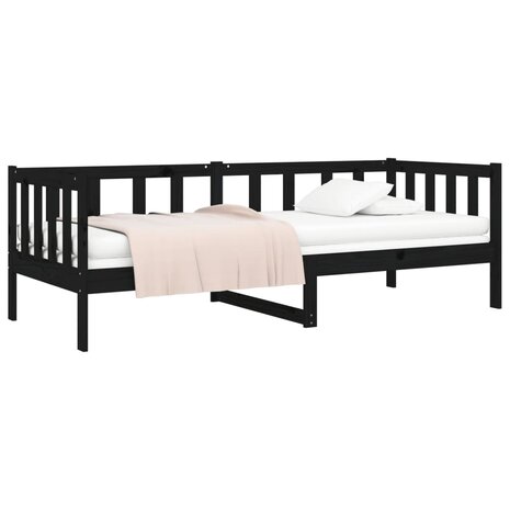 Slaapbank 90x190 cm massief grenenhout zwart 8720287133483 3