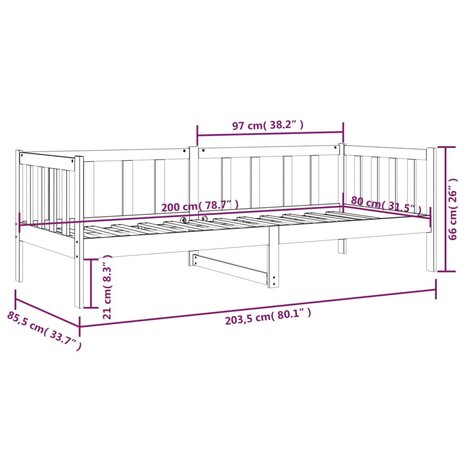 Slaapbank 80x200 cm massief grenenhout honingbruin 8720287133872 10