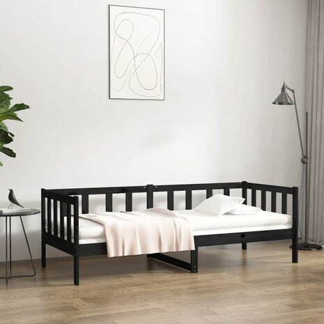 Slaapbank 80x200 cm massief grenenhout zwart 8720287133889 1