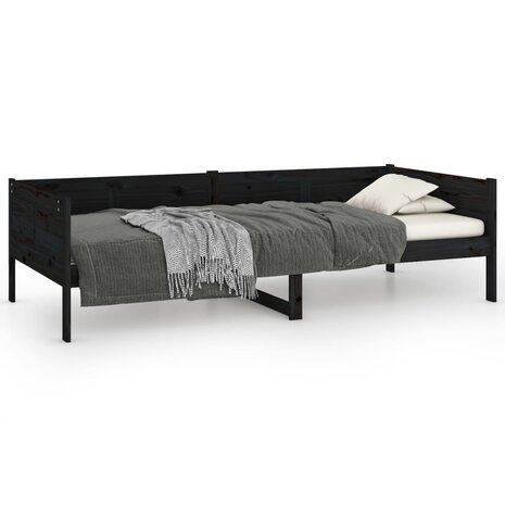 Slaapbank massief grenenhout zwart 90x190 cm 8720287072294 2