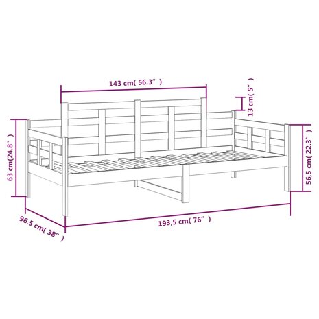 Slaapbank massief grenenhout 90x190 cm 8720287073154 9