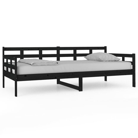 Slaapbank massief grenenhout zwart 90x200 cm 8720287073390 2