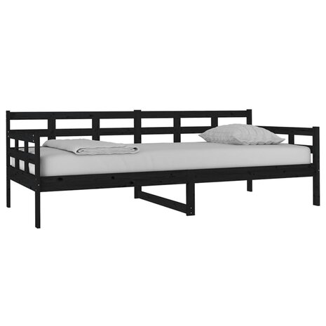 Slaapbank massief grenenhout zwart 90x200 cm 8720287073390 3