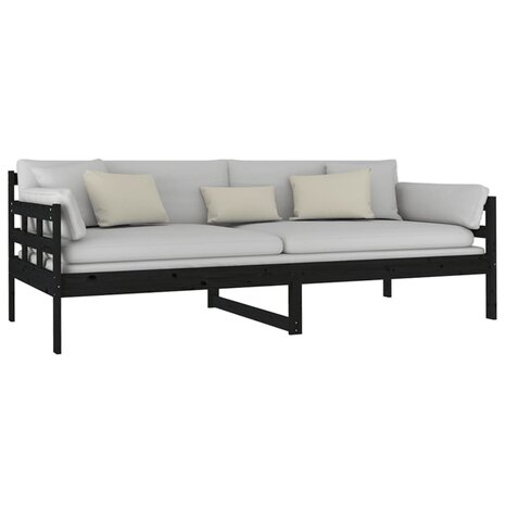 Slaapbank massief grenenhout zwart 90x200 cm 8720287073390 6