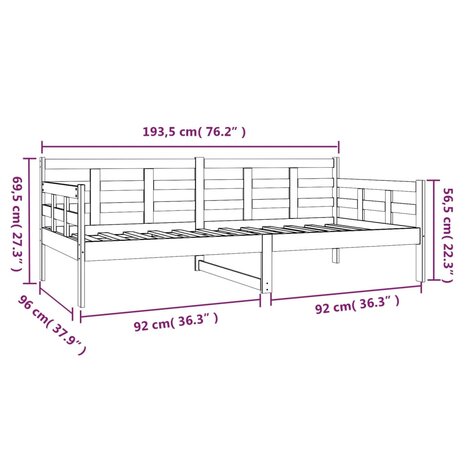 Slaapbank massief grenenhout wit 90x190 cm 8720287073468 11