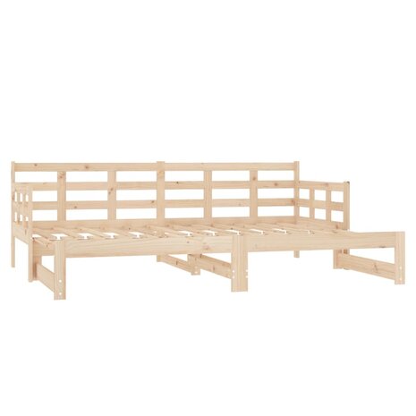 Slaapbank uitschuifbaar massief grenenhout 2x(90x190) cm 8720287073604 8