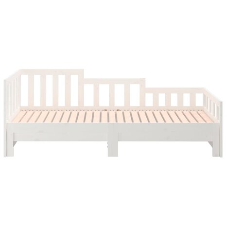 Slaapbank uitschuifbaar 2x(80x200) cm massief grenenhout wit 8720287136255 9