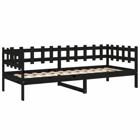 Slaapbank 90x200 cm massief grenenhout zwart 8720287136484 7