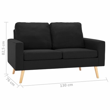2-delig Bankstel stof zwart 8720286112717 10
