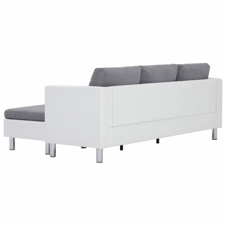 Driezitsbank met kussens kunstleer wit 8719883742458 5