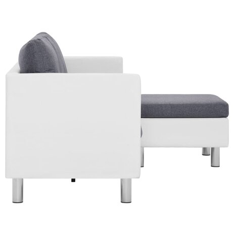Driezitsbank met kussens kunstleer wit 8719883742465 4