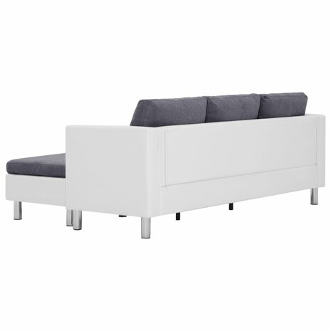 Driezitsbank met kussens kunstleer wit 8719883742465 5