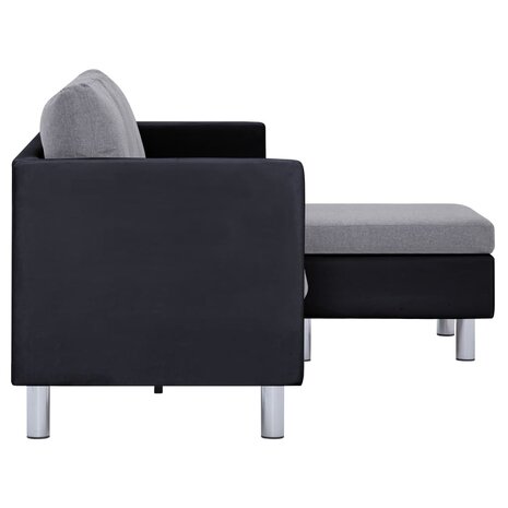 Driezitsbank met kussens kunstleer zwart 8719883742472 4