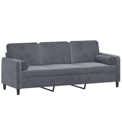 Driezitsbank met sierkussens 180 cm fluweel donkergrijs 8721012058590 3