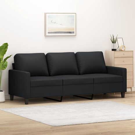 Driezitsbank 180 cm kunstleer zwart 8721012138681 1