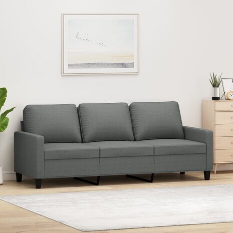 Driezitsbank 180 cm stof donkergrijs 8721012138988 1