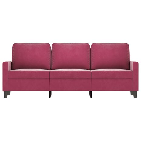 Driezitsbank 180 cm fluweel wijnrood 8721012139398 3