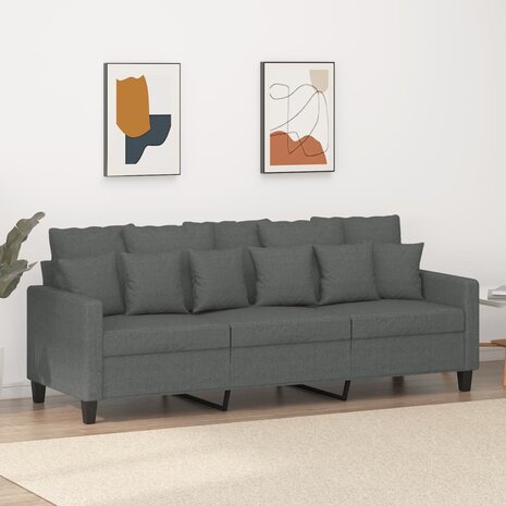 Driezitsbank 180 cm stof donkergrijs 8721012140028 1