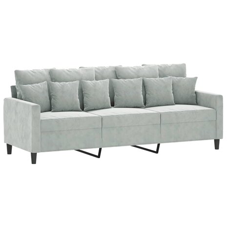 Driezitsbank 180 cm fluweel lichtgrijs 8721012140394 2