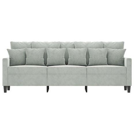Driezitsbank 180 cm fluweel lichtgrijs 8721012140394 3