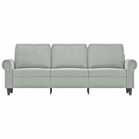 Driezitsbank 180 cm fluweel lichtgrijs 8721012136243 3