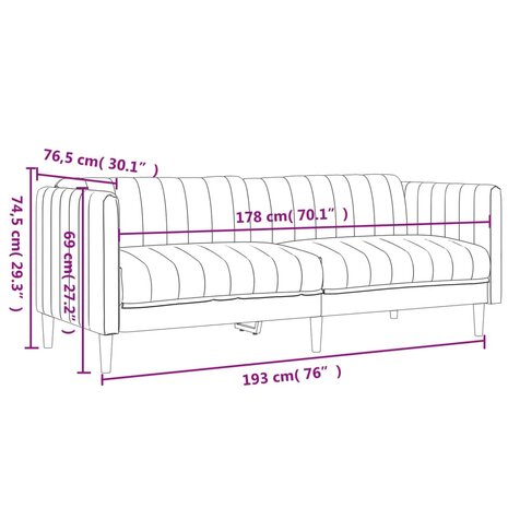 3-zitsbank stof lichtgrijs 8721012399990 9