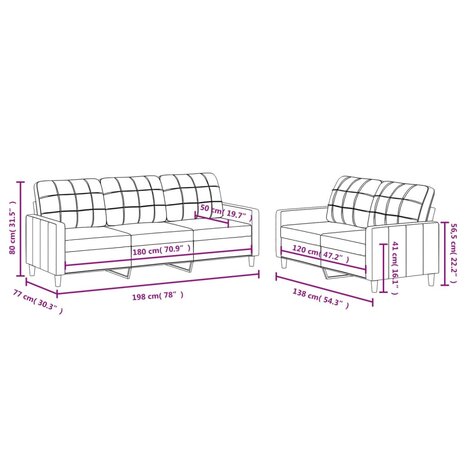 2-delige Loungeset met kussens stof donkergrijs 8721012062740 6