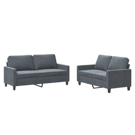 2-delige Loungeset met kussens fluweel donkergrijs 8721012064645 2