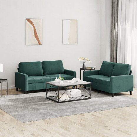 2-delige Loungeset met kussens fluweel donkergroen 8721012064652 1