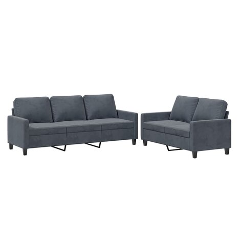 2-delige Loungeset met kussens fluweel donkergrijs 8721012064843 2