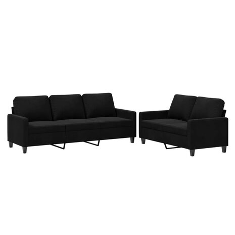 2-delige Loungeset met kussens fluweel zwart 8721012064881 2