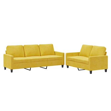 2-delige Loungeset met kussens fluweel geel 8721012064898 2